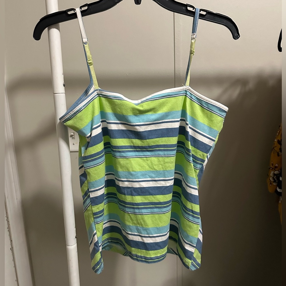 Faded Glory Women’s Green Blue White Chevron Tank Top size large 12/14 - Picture 4 of 4